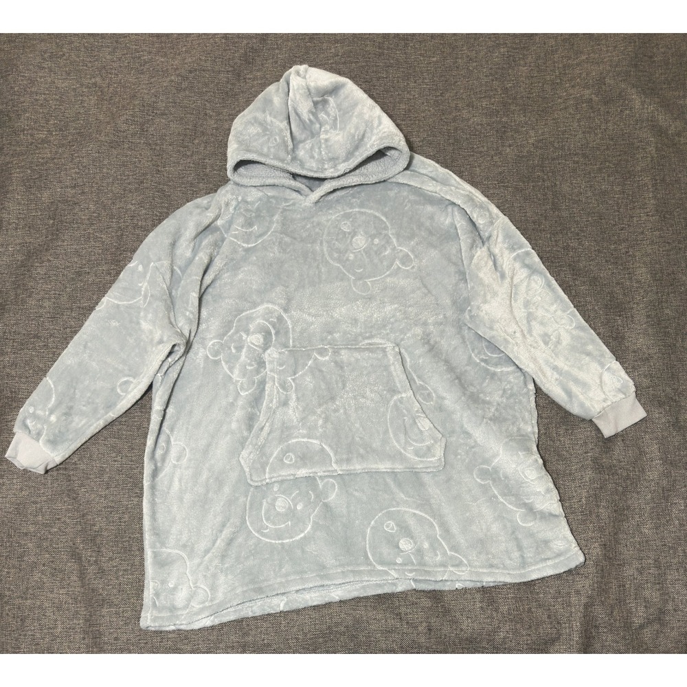 Disney Winnie the Pooh Unisex One Size Wearable Blanket Hoodie Blue Fleece